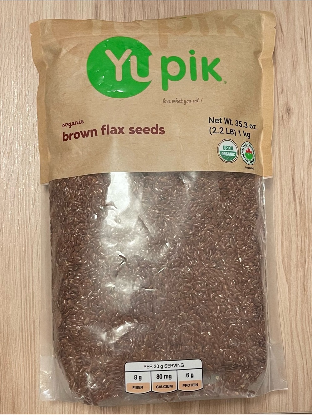 Yupik Organic Brown Flax Seeds 2.2 lb (35.3 oz) 1 kg